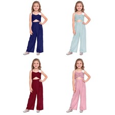 Girls One Piece Wedding Jumpsuit Spaghetti Strap Romper Dress Up Costume Formal