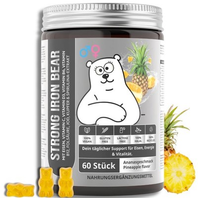 Eisen Gummies vegan   TRUEBEARS Strong Iron | Energie & Vitalität | 60 Stk