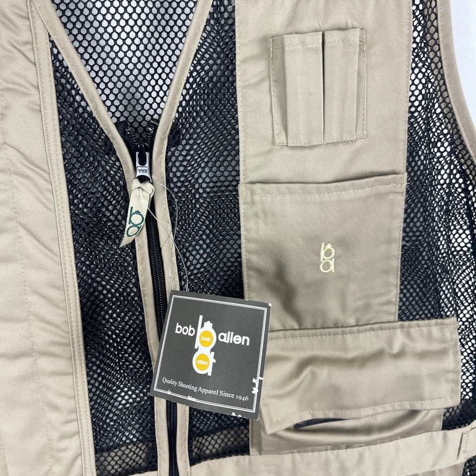 Boyt Bob Allen Full Mesh Shooting Vest 240M Khaki RH Large 30246 Embroidered - Image 3 of 4