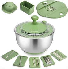 SUSTEAS Stainless Steel Salad Spinner Large, Vegetables Wash Bowl, Fruits &... 