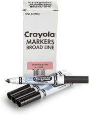 Crayola Washable Markers for Kids - Black (12ct), 12 Count (Pack of 1), 