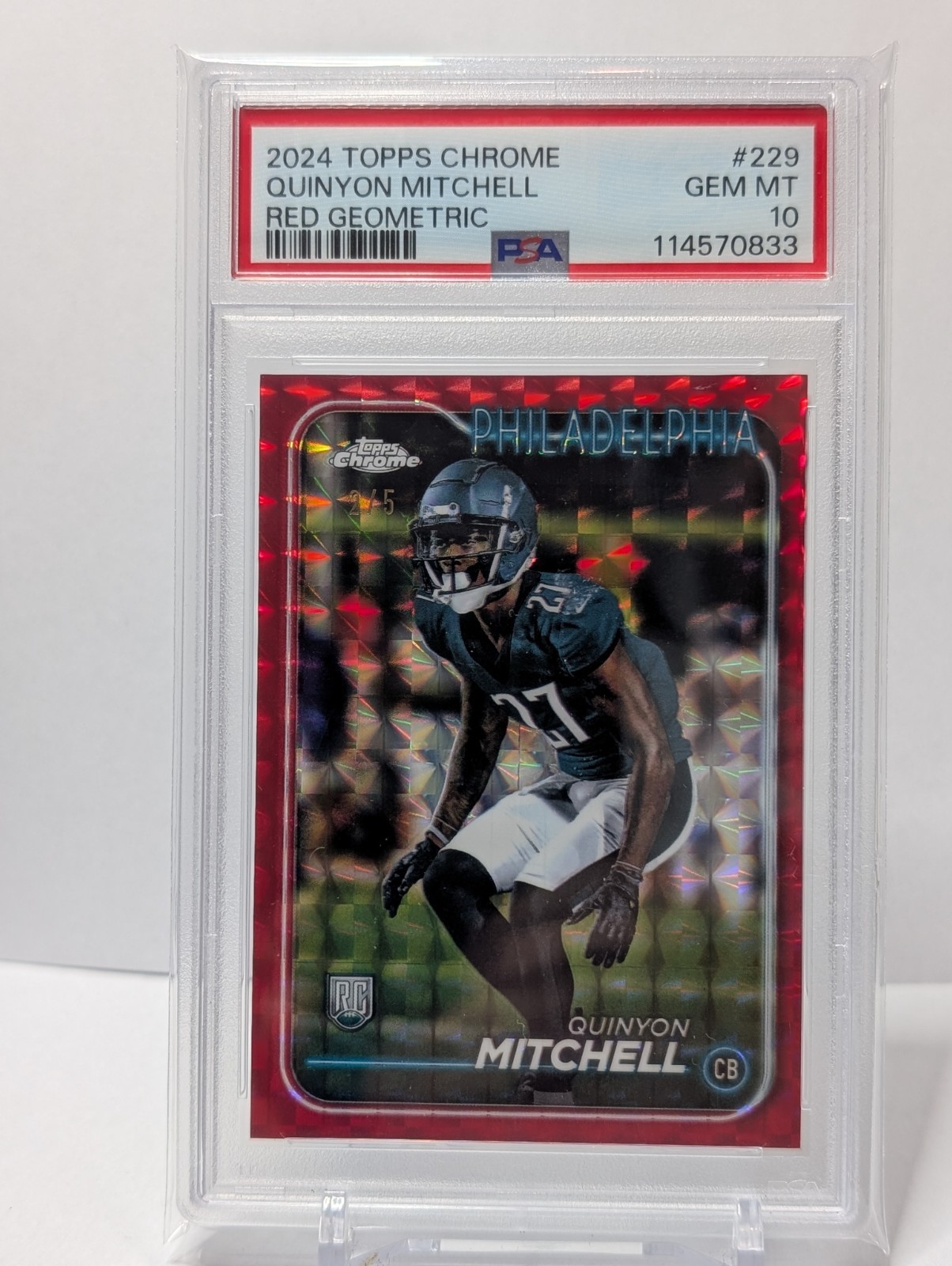 Quinyon Mitchell Topps Chrome #229 Red Geometric