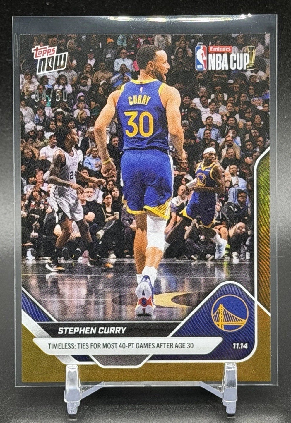 2025-26 Topps Now NBA Card #55🏀Stephen Curry GOLD #/50💥Warriors💥
