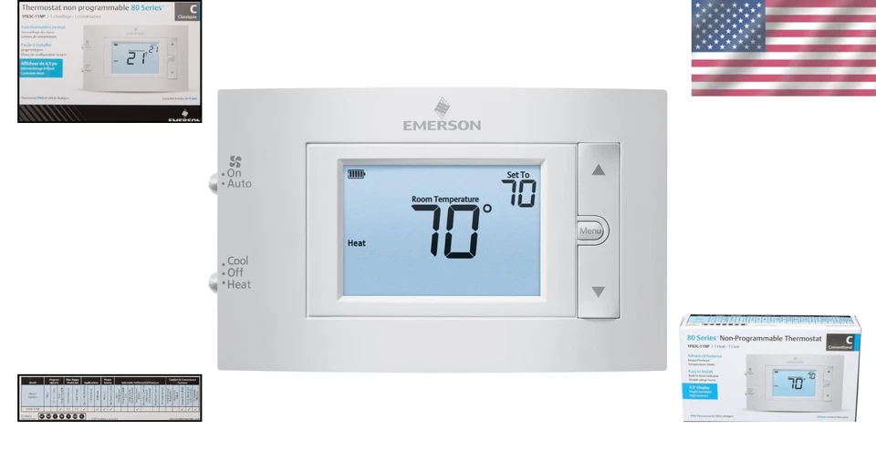 24V Non-Programmable Thermostat - Backlight, Touch Control - Image 2 of 4