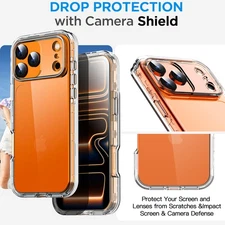 Clear protective case for iPhone 17 Pro Max 17, shockproof and durable