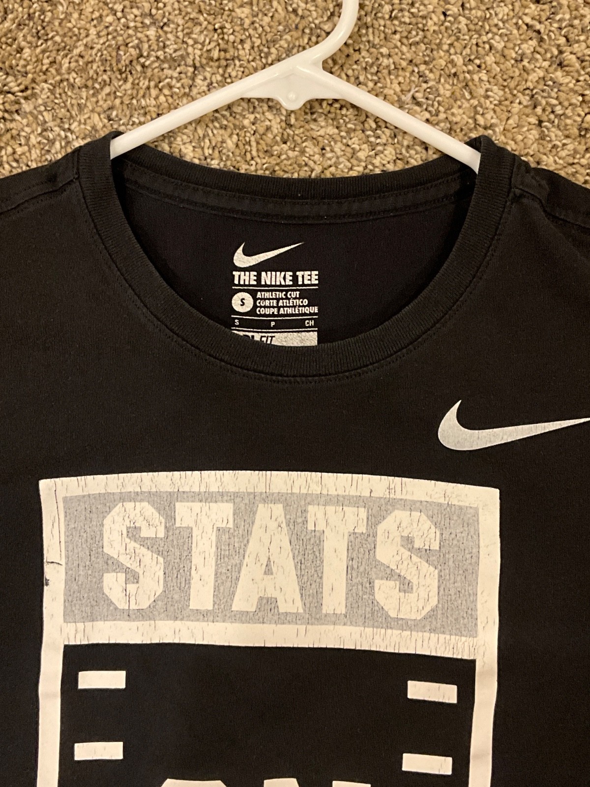 THE NIKE TEE T-Shirt Men's S Black Athletic Cut Short Sleeve Crew Neck Dri-Fit thumbnail 2