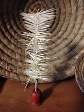 Primitive Vintage Style Putz Goose Feather Sprig Christmas Tree 6 in Tall