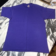 Vintage Fruit of the Loom Purple T Shirt Single Stitch USA Made Sz M