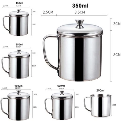 Stahl Tasse Kaffee Tee Becher Reisen Bier Silber Metall Tee Kaffeetasse Becher - Bild 1 von 4