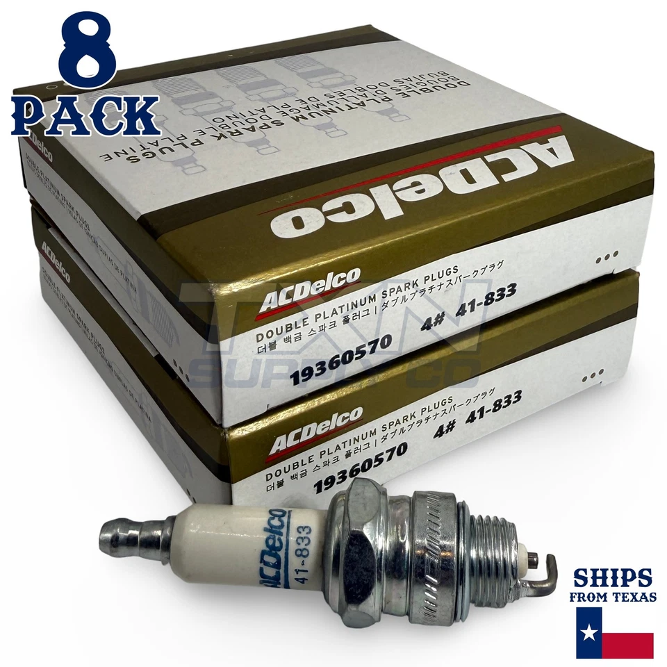 8 Pack ACDelco Double Platinum Spark Plugs 1970 for Pontiac GTO 7.5L - Image 2 of 3