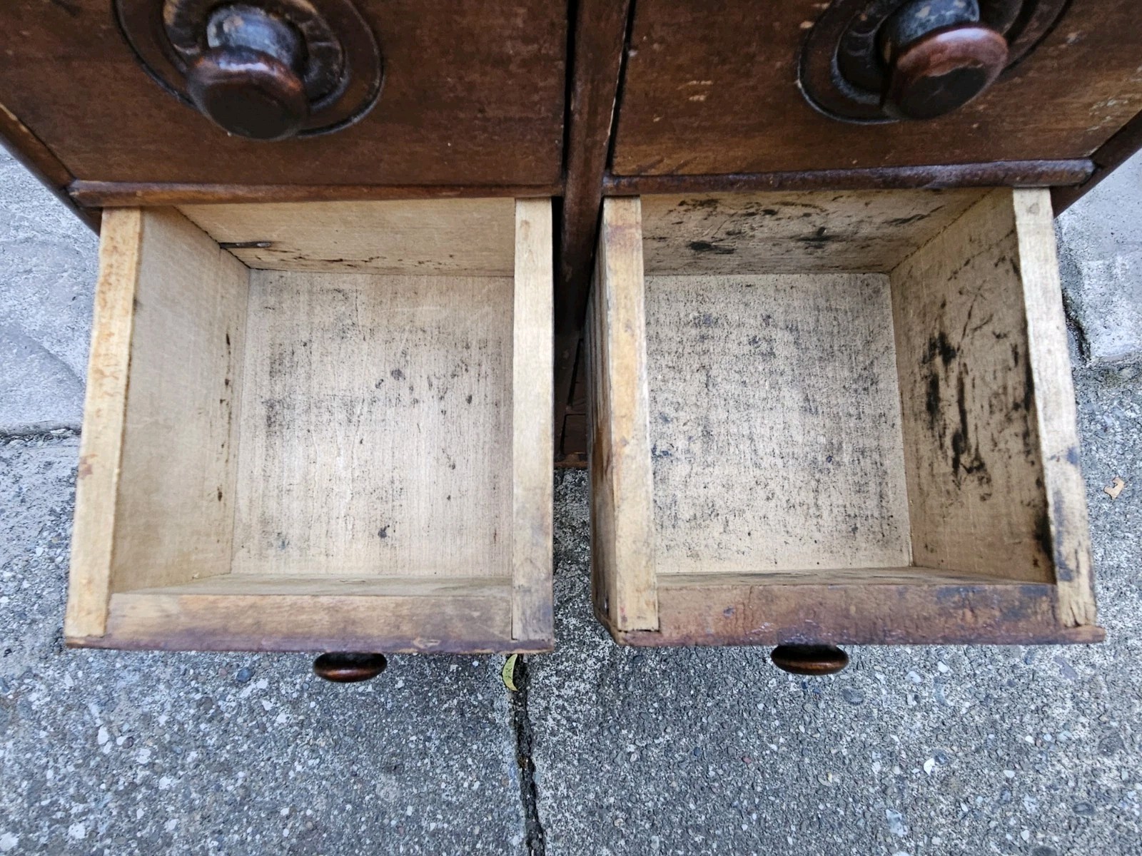 Antique Wooden Hanging 8 Drawer Spice Box Cabinet/Apothecary Chest Primitive