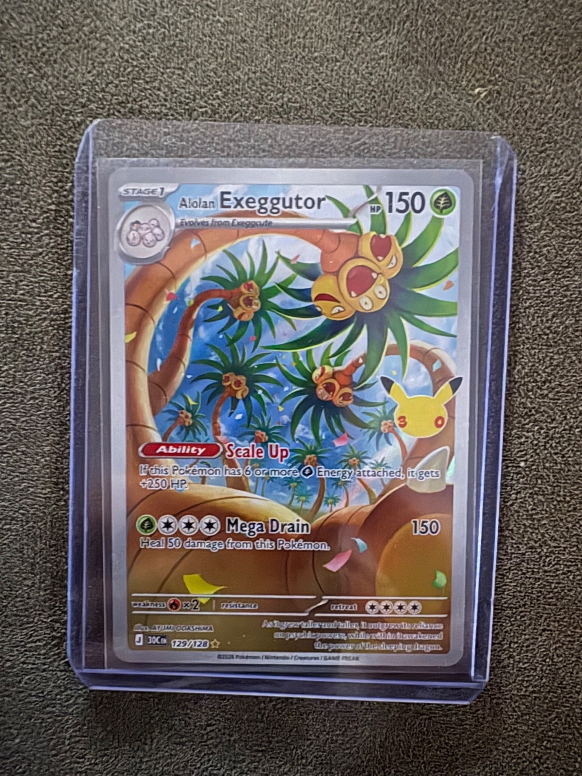 2026 Alolan Exeggutor 129/128 Pokemon 30th Celebration Illustration Rare IR