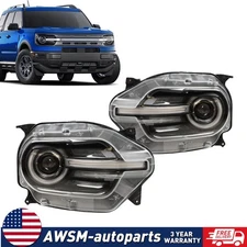 For Ford Bronco Sport 2021-2024 w/ LED Signature Projector Headlights Headlamps