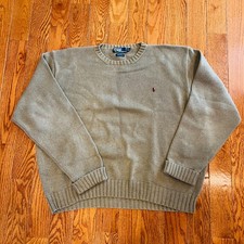 Vintage 90's Polo Ralph Lauren Men  s Cable Knit Fisherman Sweater Size XL Chunky
