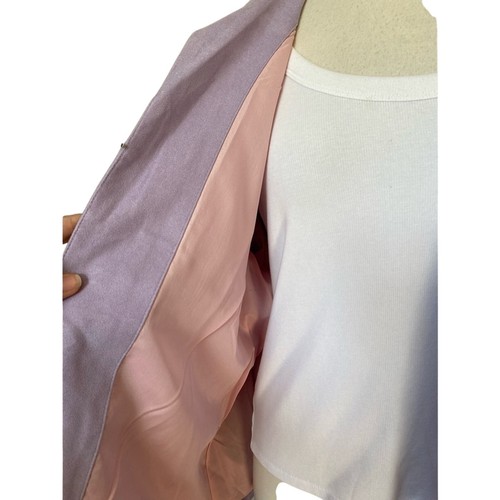 Suzanne Somers NWT Women's 3X Purple Faux Suede Long Sleeve Blazer Cottagecore - Picture 8 of 12