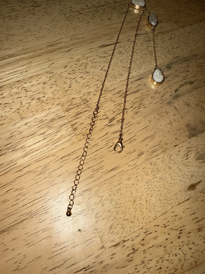 Handmade Gold Necklace 15-18in Quartz Stone Pendant Healing Stone From Nepal #1 - Image 4 of 4