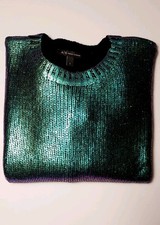 Maglia Donna Tg. S Armani Exchange Metallizzata Blu Verde Cangiante 