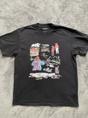 Carhartt WIP Work In Progress Short Sleeve Graphic Logo Black T-Shirt Sz Large