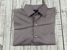 Men  s David Donahue Shirt Sz XL 17 Performance Button Up Excellent Condition.