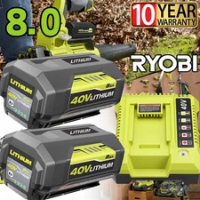 8.0Ah Battery 40 Volt for Ryobi 40V Lithium OP40602 Battery with LED / Charger