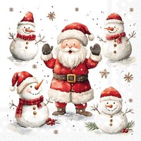 Weihnachten Servietten Cocktail 25X25 3-Lagig 20 StüCk Weihnachtsmann SchneemäNn