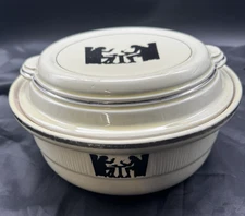 Hall’s 9” Lidded Casserole Tavern Silhouette Vintage 1930's Uranium Glaze