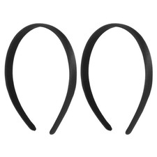 2Pcs Satin Headbands Wide Hard Head Band Fashion 1 Count Pack of 2 , black