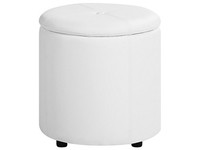 Eleganter Pouf Aus Kunstleder In Weiß Mit Praktischem Stauraum Maryland