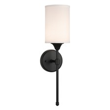 Wall Sconce Classic 1 Light Black Vanity Light Fabric Shade Corridor  Bedroom