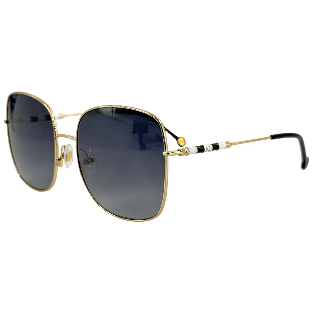 NWT Carolina Herrera CH 0034/S Light Gold Aviator 64mm Sunglasses Carolina Herrera CH0034/S gold frame with dark grey lenses  main image 3