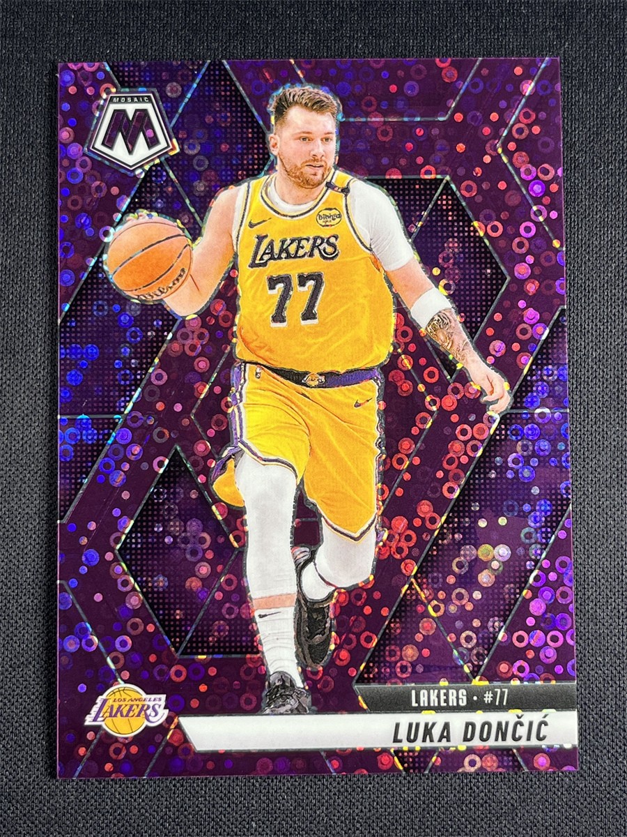 2024-25 Panini Mosaic Fast Break Luka Doncic #100 Purple Disco Prizm Lakers /50