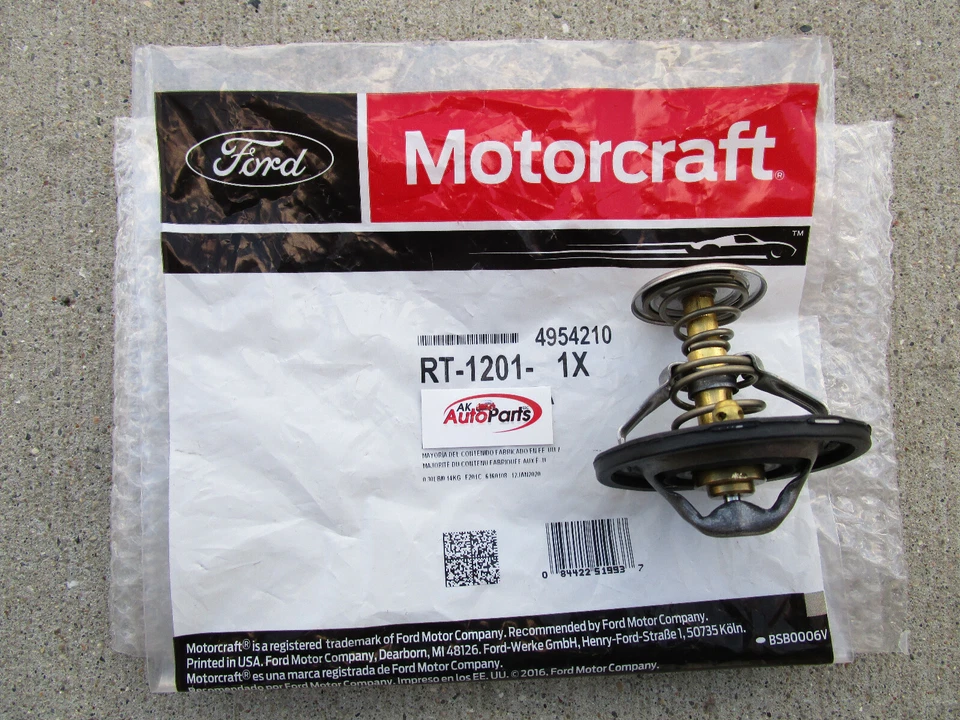 TERMOSTATO REFRIGERANTE MOTOR FORD F6TZ-8575-EA F6TZ8575EA MOTORCRAFT RT1201 FABRICANTE ORIGINAL NUEVO Foto 4 de 4