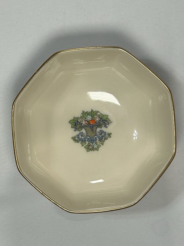 Lenox Vintage 70’s (2) Autumn 5" Octagonal Bowl Hand Painted 24K Gold Trim Boho - Picture 6 of 17