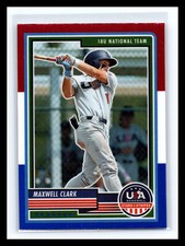 ⚾ MAXWELL CLARK 2023 PANINI USA STARS & STRIPES PRIZM RED WHITE BLUE HOLO RC