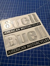2 Pegatinas Recubiertas de Resina 3D BUELL Tanque American Motorcycles + Colores