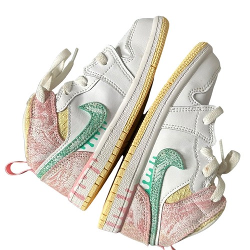 Nike Air Jordan 1 Mid SE TD Ice Cream Lace Up Sneakers Toddler Kids Size 9C - Picture 10 of 15