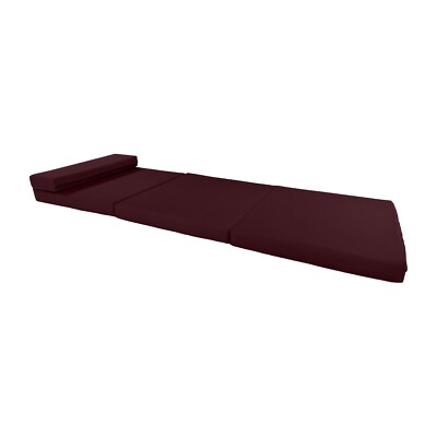 Portable Lounger Shikibuton, Foldable Foam Beds Sit Sleep 83 x 27 x 3, Burgundy
