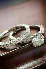 2Ct Lab Created Diamond Engagement Wedding Ring Set 14K White Gold Over
