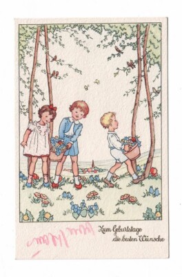 7787 - Birthday * Children in Meadow * 1947