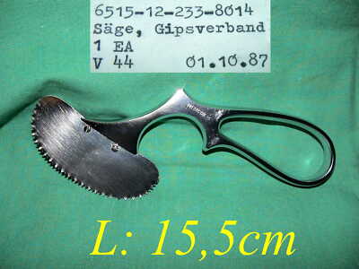 SÄGE GIPSVERBAND Hand Gipssäge Medicon Bone Plaster Saw BUND Feldlazarett Museum