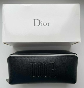 Christian DIOR Negro Imitación Cuero Cremallera Bolsa Embrague De  Maquillaje cosmético Case neceser | eBay