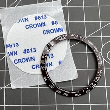 37.65 30.7mm Watch Bezel Ceramic Slope Brown Background White Font for Daytona