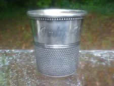 Antique Only a Thimble Full Jigger shot glass Thimble Sterling Silver 1 7/8"