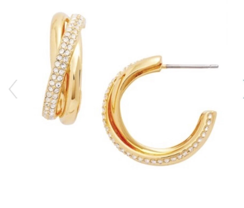 Серьги-кольца со скрещенными кристаллами Nadri - Изображение 3 из 3