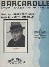 Barcarolle (From Tales of Hoffman) 1935 Vintage Sheet Music Phil Baker Calumet