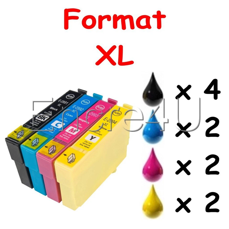ENCRE4U 10 cartouches d'encre compatible T29 2996 XL non oem Epson pour imprimante XP255