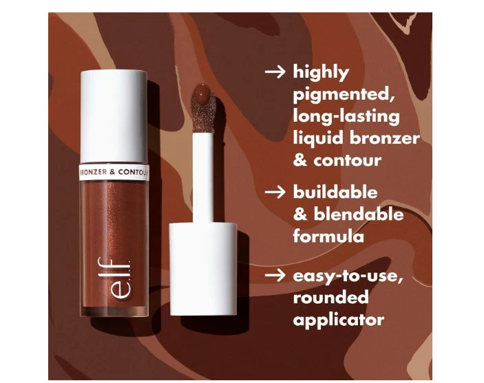e.l.f. Bronceador y contorno líquido camuflado, vegano y sin crueldad, 2 justos/ligeros Foto 4 de 4