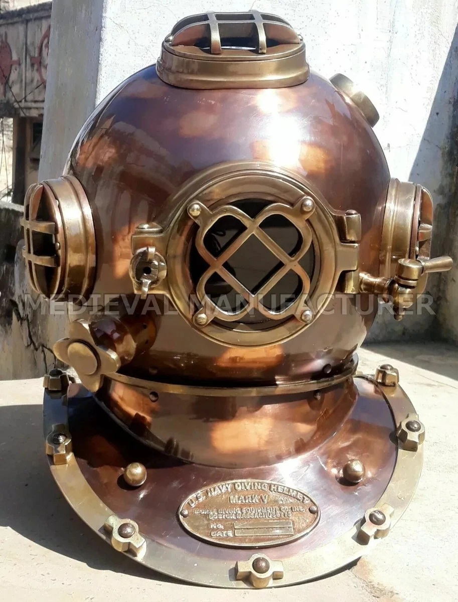 Casque De Plongée Vintage Mark V – Reproduction En Laiton – 5 Kg – Style US Navy