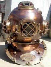 Antique Vintage Divers Helmet 18in Diving Marine US Navy Mark V Deep Sea Replica