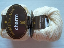Universal Charm fashion yarn, cotton blend, Cream , lot of 2 71 yds each